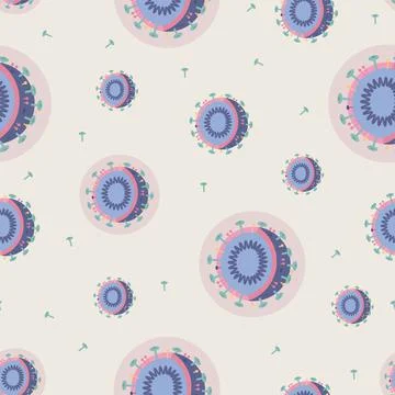 Coronavirus seamless pattern illustration Stock Illustration