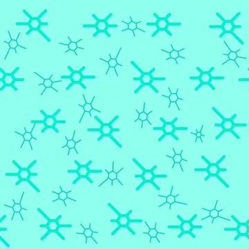 Coronavirus seamless pattern. Repetitive vector illustration of flat blue Stock Illustration