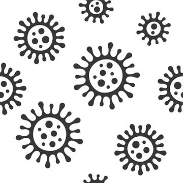 Coronavirus Seamless Pattern on White Background. Vector Stock Illustration