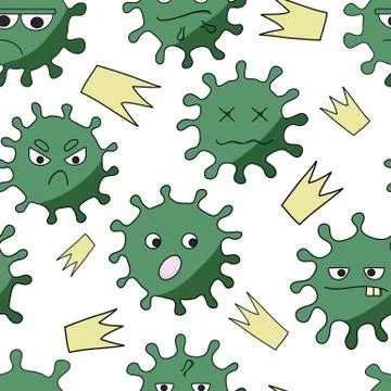 Coronavirus seamless vector Stock Illustration