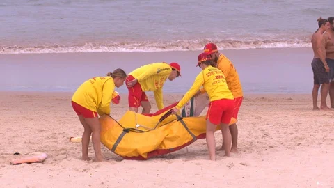 Coronavirus shuts down Bondi Beach in Australia during global COVID 19 Pandemic Stock Footage 129638835