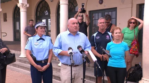 Coronavirus shuts down Bondi Beach in Australia during global COVID 19 Pandemic Stock Footage 129641785