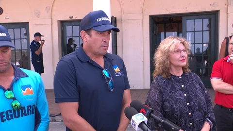 Coronavirus shuts down Bondi Beach in Australia during global COVID 19 Pandemic Stock Footage 129644469