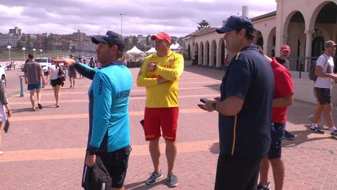 Coronavirus shuts down Bondi Beach in Australia during global COVID 19 Pandemic Stock Footage 129645972