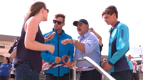 Coronavirus shuts down Bondi Beach in Australia during global COVID 19 Pandemic Stock Footage 129653986