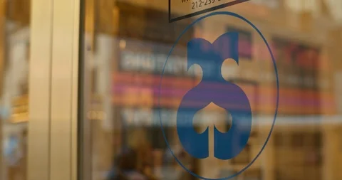 Coronavirus shuts down Broadway. Shubert Oraganization Logo and notice. Stock-Footage 126295463