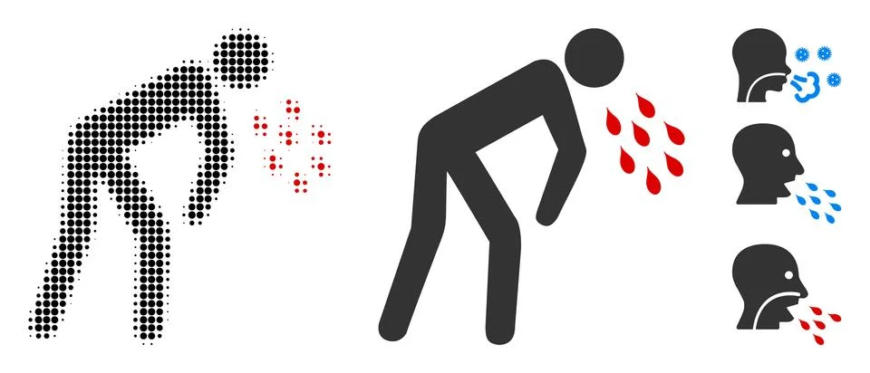 Coronavirus Sickness Halftone and Solid Icon Stockillustratie