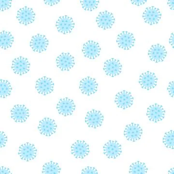 Coronavirus sign vector flat seamless pattern isolated on white background. Stock Illustration