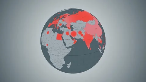 Coronavirus Spreading Across the World Stock-Footage 130734229