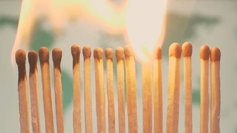 Coronavirus spreading over the world explanation with matches Stock Footage 129076512