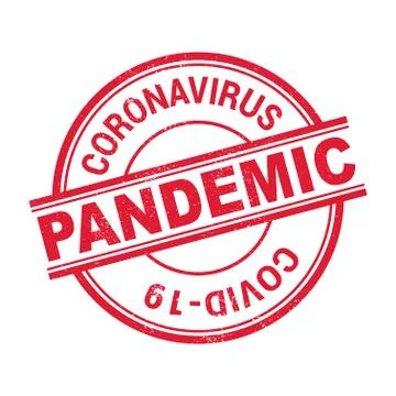 Coronavirus stamp. Pandemic virus Alert. Vector red color flat design Stock Illustration