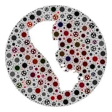 CoronaVirus Stencil Round Map of Boracay Island Mosaic Stock Illustration