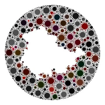 CoronaVirus Stencils Circle Thuringia Land Map Mosaic Illustrazione stock
