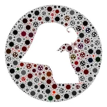 CoronaVirus Stencils Round Map of Kuwait Mosaic Illustrazione stock