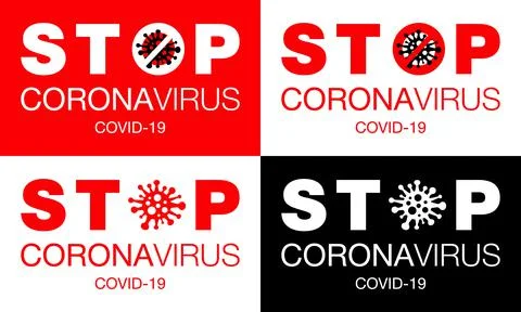 Coronavirus. Stop. Covid-19. Set. No Infection. Dangerous Coronavirus Cell. B Stock Illustration