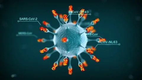 Coronavirus strain variants diffirent mutation Stock Footage 151521755