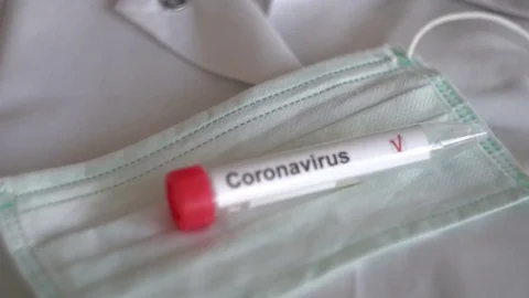 Coronavirus test.  COVID-19 test or SARS-CoV-2 test. Stop spreading Video stock 127786049