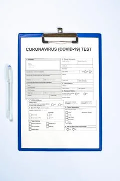 Coronavirus test form Stock Photos