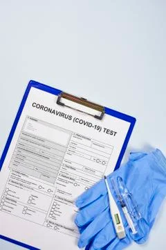 Coronavirus test form Stock Photos