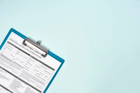 Coronavirus test form Stock Photos
