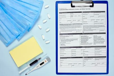 Coronavirus test form Stock Photos