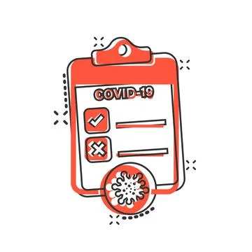 Coronavirus test icon in comic style. covid-19 cartoon vector illustration on Illustrazione stock
