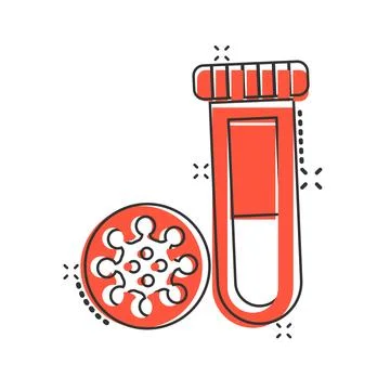 Coronavirus test icon in comic style. covid-19 cartoon vector illustration .. Illustrazione stock