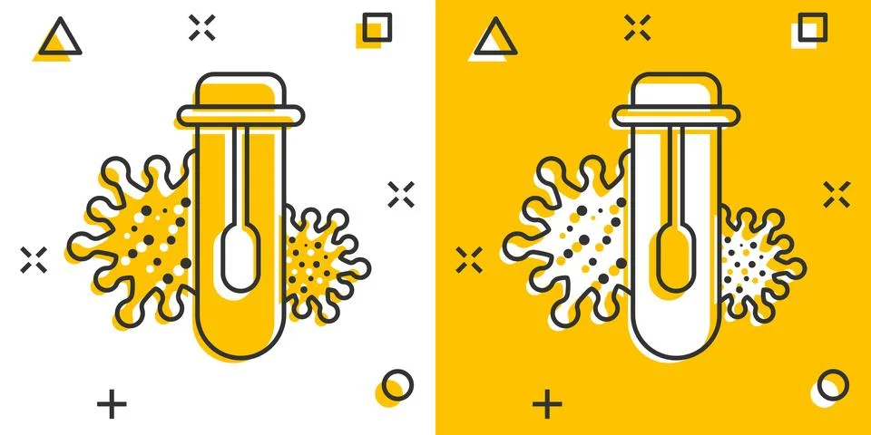 Coronavirus test icon in comic style. covid-19 cartoon vector illustration .. Ilustración de archivo
