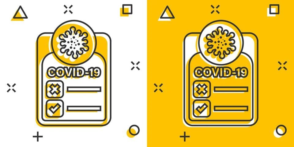 Coronavirus test icon in comic style. covid-19 cartoon vector illustration .. Illustrazione stock