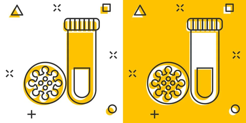 Coronavirus test icon in comic style. covid-19 cartoon vector illustration .. Illustrazione stock