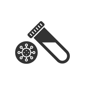 Coronavirus test icon in flat style. covid-19 vector illustration on isolated Ilustração Stock