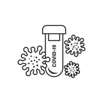 Coronavirus test icon in flat style. covid-19 vector illustration on isolated Illustrazione stock