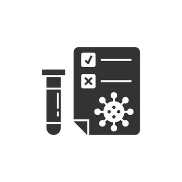 Coronavirus test icon in flat style. covid-19 vector illustration on isolated Ilustração Stock