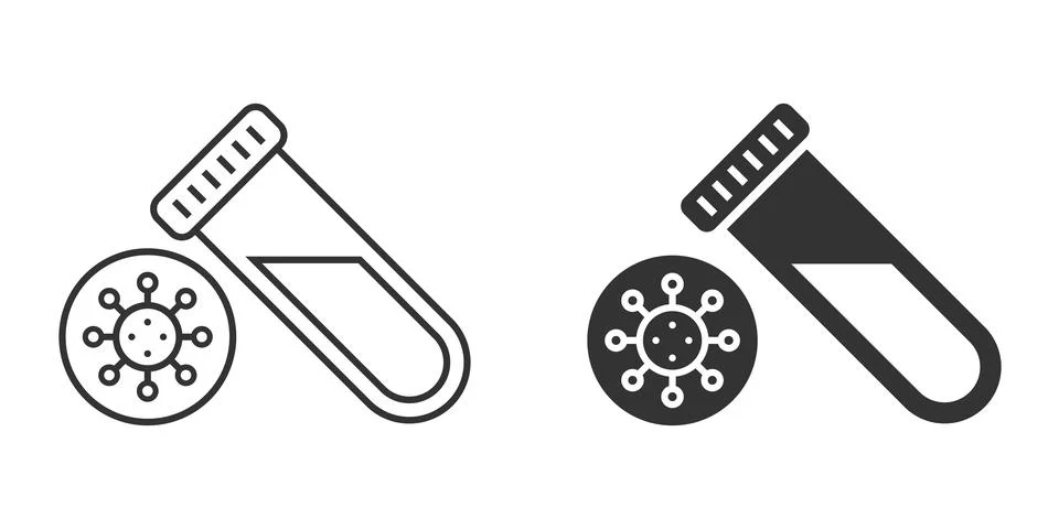 Coronavirus test icon in flat style. covid-19 vector illustration on isolated Illustrazione stock