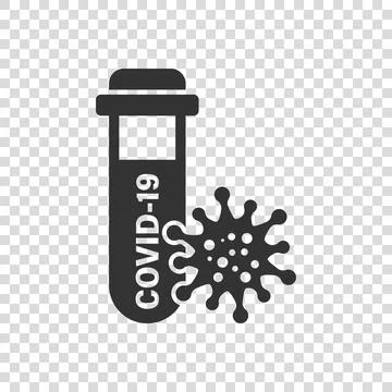 Coronavirus test icon in flat style. covid-19 vector illustration on isolated Ilustración de archivo