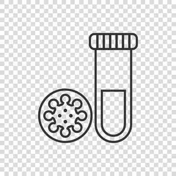 Coronavirus test icon in flat style. covid-19 vector illustration on isolated Illustrazione stock