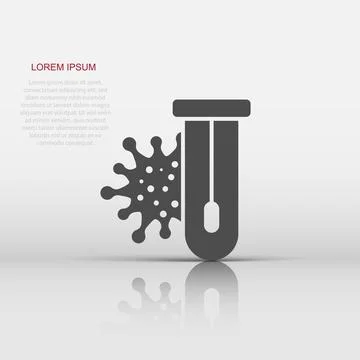 Coronavirus test icon in flat style. covid-19 vector illustration on isolat.. Illustrazione stock