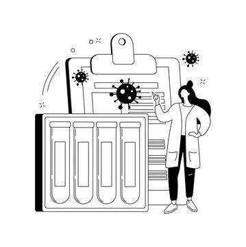 Coronavirus test kit abstract concept vector illustration. Stock Illustration