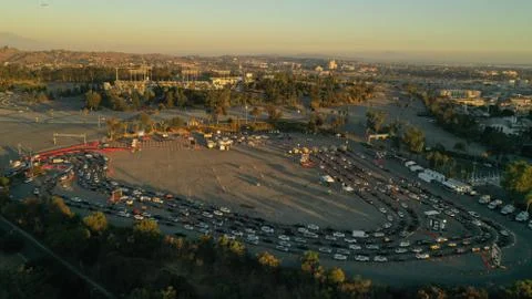 Coronavirus testing at Dodger Stadium Stock Photos