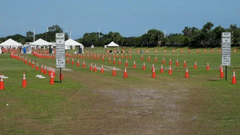Coronavirus Testing Site in Palm Beach County Florida Stock Footage 130590522