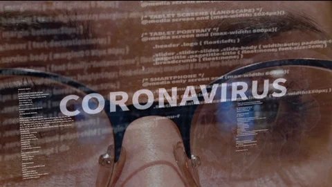Coronavirus text on background of developer Stock Footage 126252426
