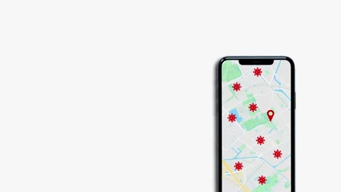 Coronavirus Tracking App with Real Time Information on white background. Stock Footage 131549339