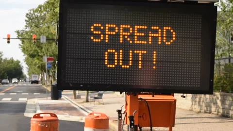 Coronavirus Traffic Sign Video stock 136763143