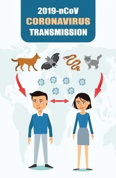 Coronavirus transmission ways vector Stock Illustration