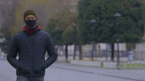 Coronavirus in Turkey. A people wearing a mask Stock Footage