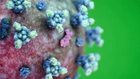 Coronavirus turning close up on green background Stock Footage 172483992