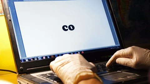 Coronavirus typing on PC video Stock-Footage 126167941