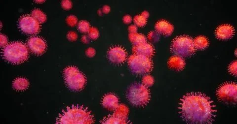 Coronavirus under electron microscope, CoV, 2019-nCoV viruses. Illustrazione stock