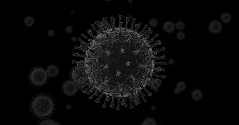 Coronavirus under electron microscope, CoV, 2019-nCoV viruses. Illustrazione stock