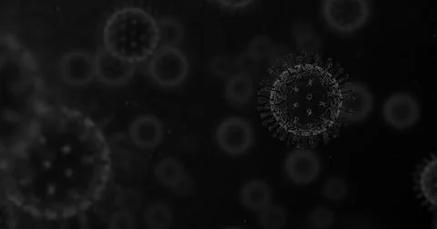 Coronavirus under electron microscope, CoV, 2019-nCoV viruses. Illustrazione stock
